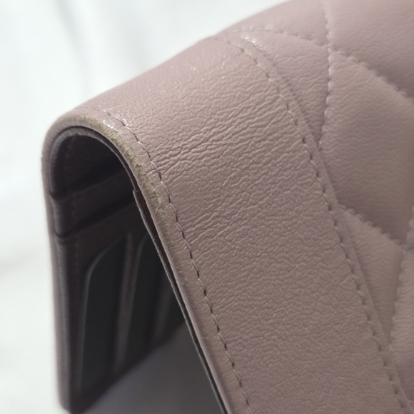 Authentic Chanel Pink Quilted Leather CC Logo Long Flap Wallet 22-Series - Picture 13 of 13
